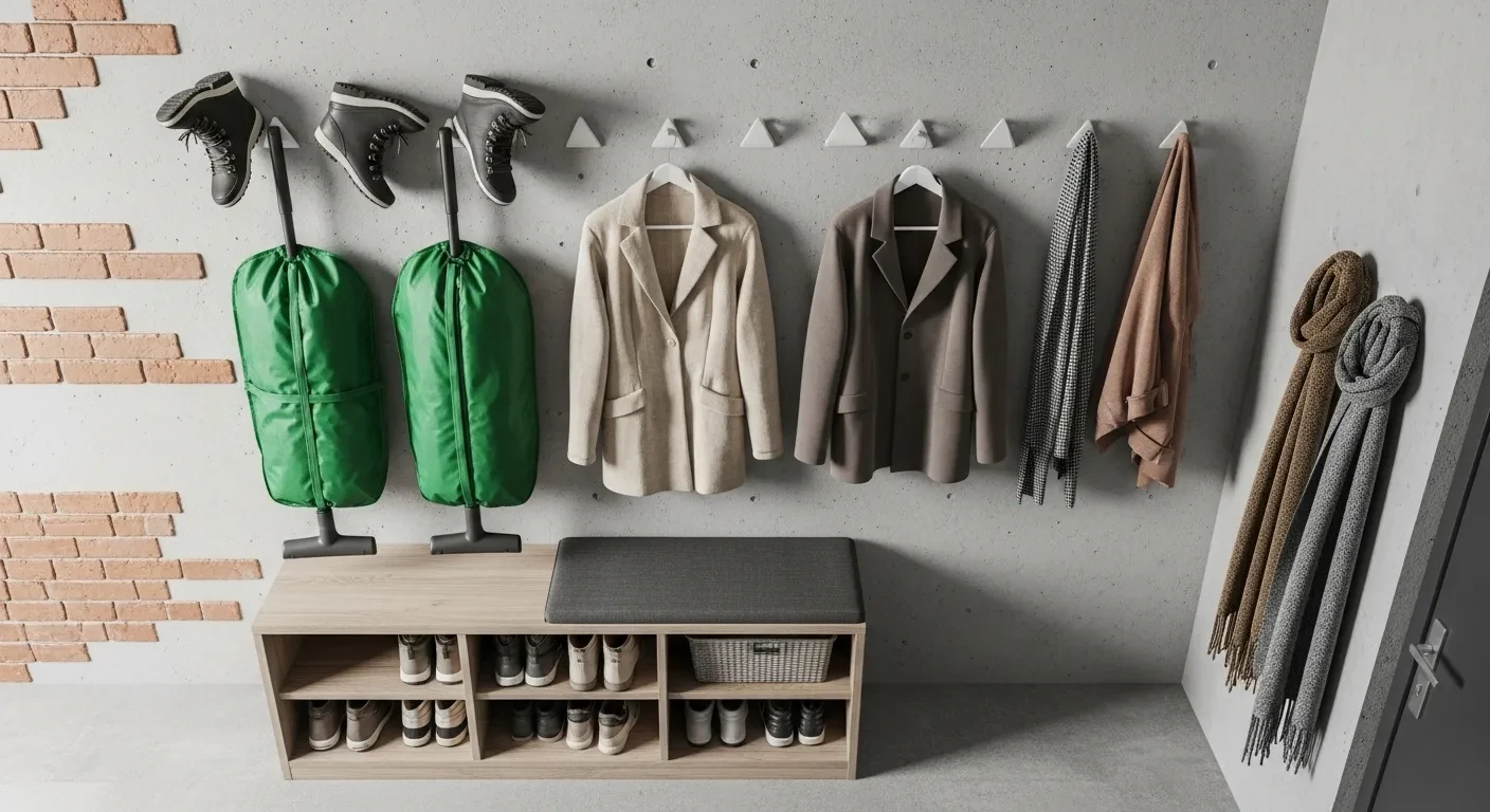 Entrée organisée avec rangement pour manteaux et bottes