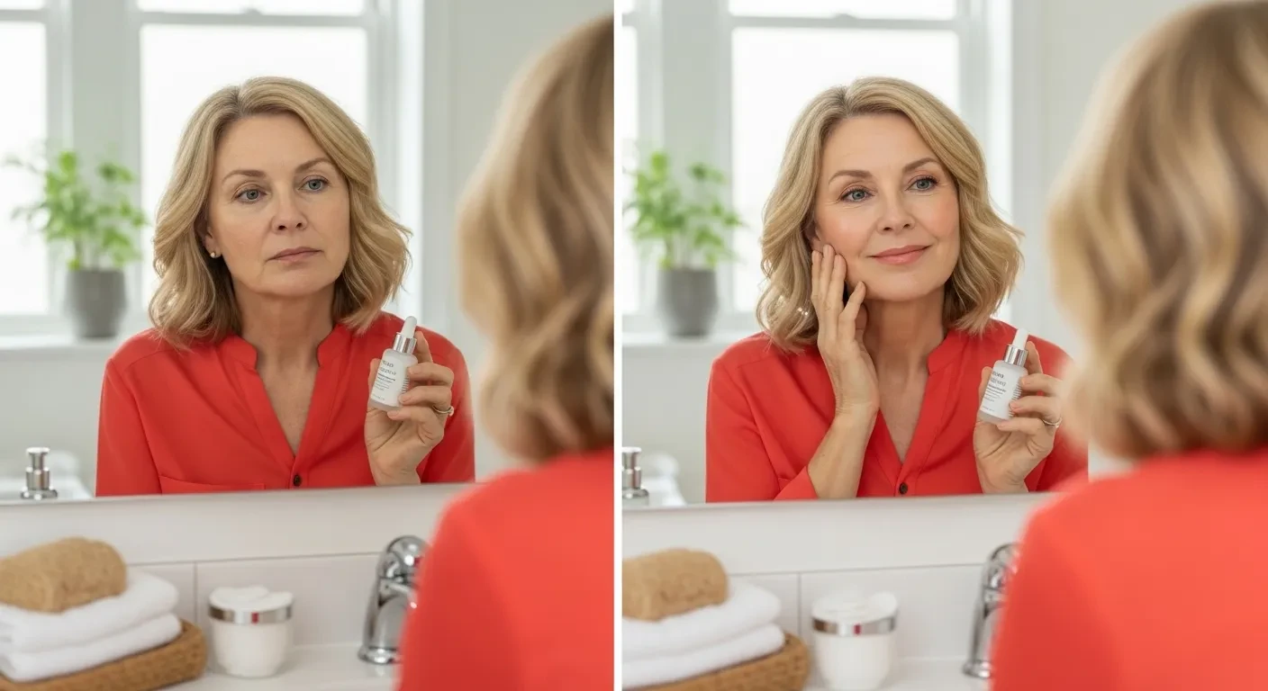 Transformation de peau avant et après utilisation du sérum