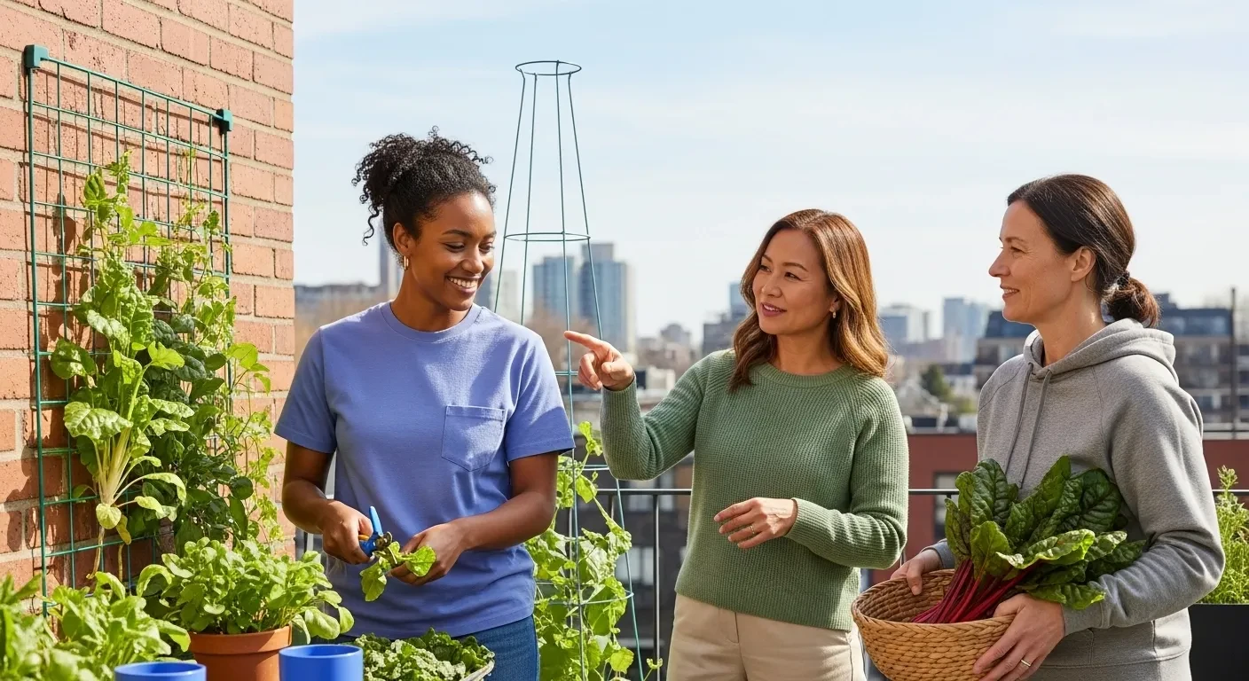 Jardinage collaboratif sur balcon urbain
